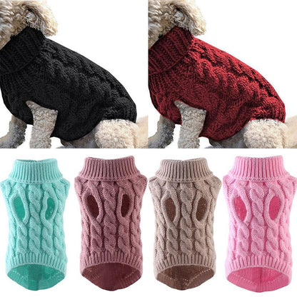 Warm Dog Sweater Winter Clothing Turtleneck Knitted Pet Cat Puppy Clothes Costume for Small Dogs Chihuahua Outfit Sweaters Vest