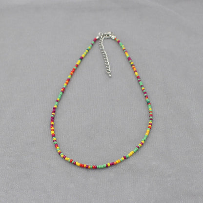 Simple Seed Beads Strand Choker Necklace Women String  Collar Charm Colorful Handmade Bohemia Collier Femme Jewelry Gift
