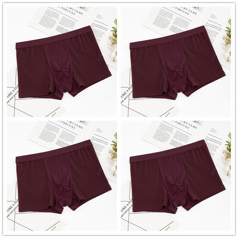 4pcs/lot Men&#39;s Panties Underwear Boxers Male Shorts Underpants Slip Man Sexy Pouch Classic Trunks Summer 4xl 5xl 6xl 7xl 8xl