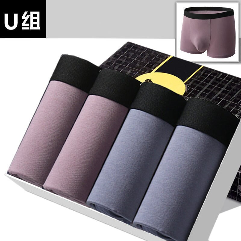 4pcs/Lot Men&#39;s Panties Underpants Cueca Boxers Underwear Cotton Thermal for Man Breathable Homme Sexy Soft Male Shorts