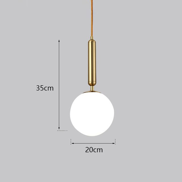 Nordic Led Pendant Lights Glass Ball for Bedroom Bar Pendente iluminação Black Gold Globe Hanglamp Modern Pendant Ceiling Lamp