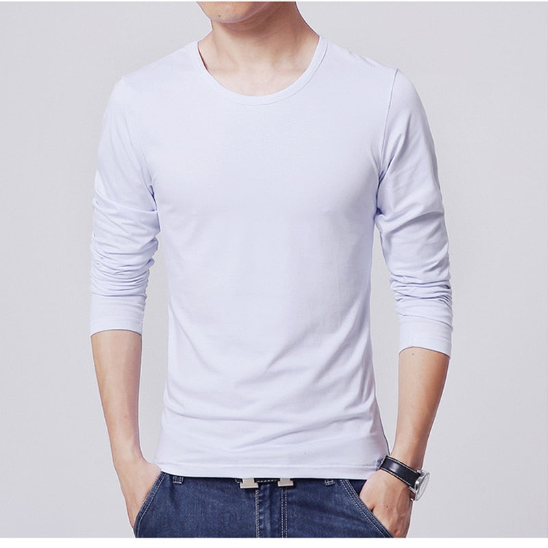 2023 MRMT Brand New Men&#39;s T-Shirts Long Sleeve Slim Men T-Shirt Young Man Pure Color Tops Tees Shirt O-Neck For Male Boys Tshirt