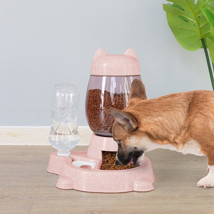 2 IN 1 Cat Water And Food Feeder Dispenser Automatic Dog Cats Drinking Bottles Feeding Bowl Dispensers Pet Supplies 2.2L