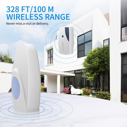 Smart Wireless Doorbell With LED Indication  36 Tunes Chime Music Door Bell Transmitter + Receiver 70-110M Range Remote Control