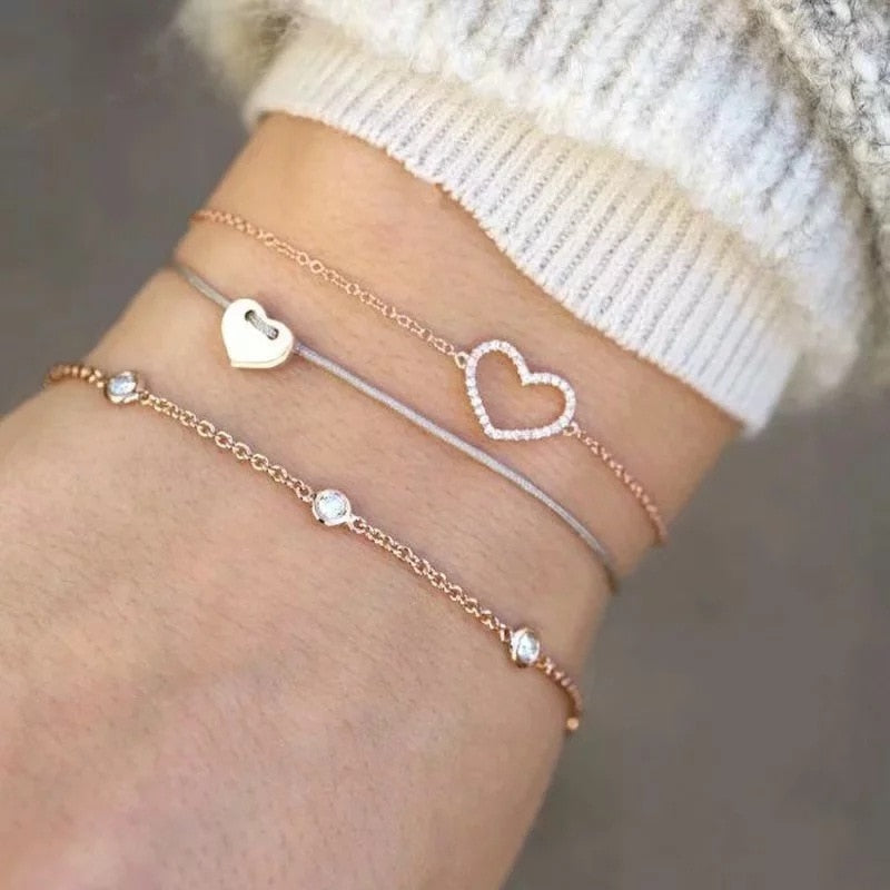 Boho Geometric Bracelet &amp; Bangle Sets For Women Vintage Star Map Hand Heart charm Beads Chains Fashion Jewelry Accessories