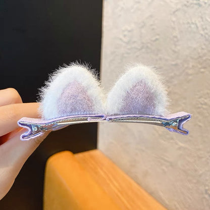 New Plush Cat Ears Hairpins Girls Cute Hair Clips Hair Accessories Women Sweet Barrettes Kids Fashion Ornaments Gift