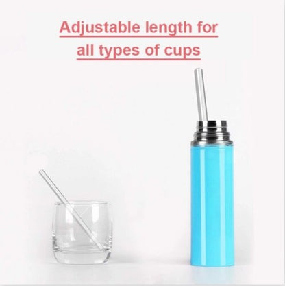 Portable Stainless Steel Telescopic Drinking Straw Travel Reusable Straw With 1 Brush And Carry Case Kitchen Bar Accessories