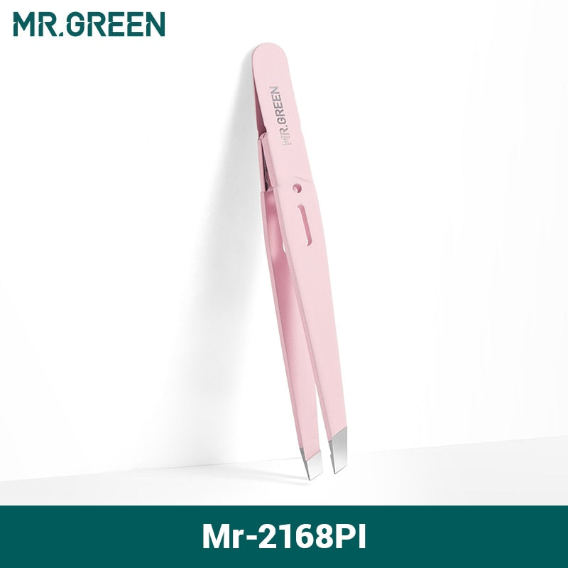 MR.GREEN  Eyebrow Tweezer Colorful Hair Beauty Fine Hairs Puller Stainless Steel Slanted Eye Brow Clips Removal Makeup Tools