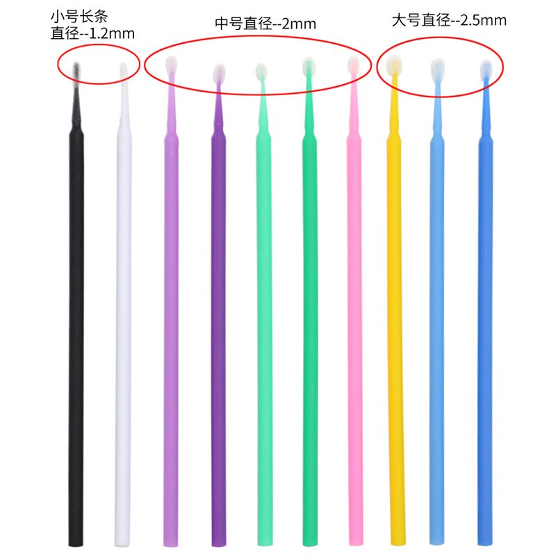 100pcs/Pack Micro Brushes Disposable Microbrush Applicators Eyelash Extensions Eyelash Glue Cleaning Brush for Eyelash Makeup