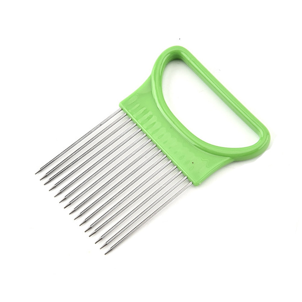 Stainless Steel Onion Needle Fork Vegetable Fruit Slicer Tomato Cutter Cutting Holder Kitchen Accessorie Tool Cozinha  Acessório