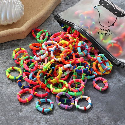 60/100pcs/Set Elastic Hair Bands Girls Hair Accessories Colorful Nylon Headband Kids Ponytail Holder Scrunchie Ornaments Gift