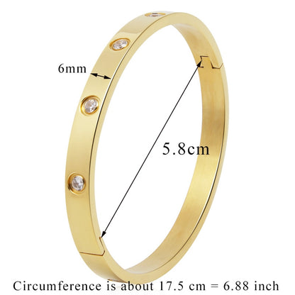 Beautiful Lovers Bracelets Woman Bracelets Stainless Steel Bangles and Bangles Cubic Zirconia Golden Woman Jewelry Gifts