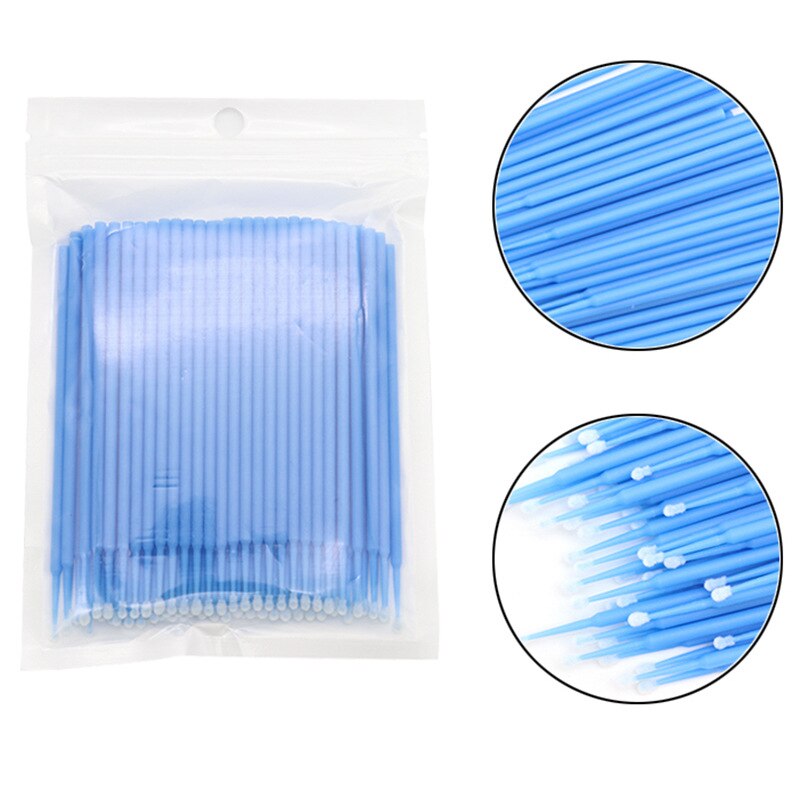 100pcs/Pack Micro Brushes Disposable Microbrush Applicators Eyelash Extensions Eyelash Glue Cleaning Brush for Eyelash Makeup