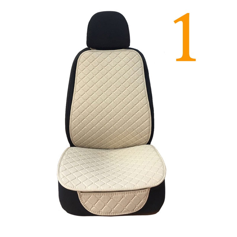 Linen Car Seat Cover Protector Summer Front or Rear Seat Back Cushion Pad Mat Backrest Universal for Auto Interior Truck Suv Van