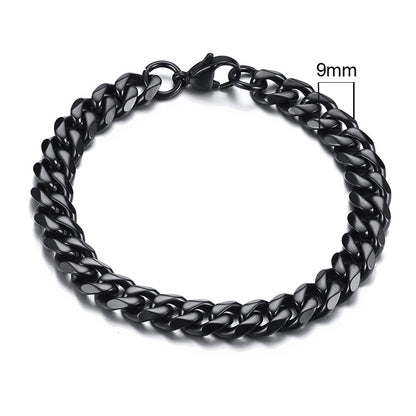 Vnox Mens Simple 3-11mm Stainless Steel Curb Cuban Link Chain Bracelets for Women Unisex Wrist Jewelry Gifts