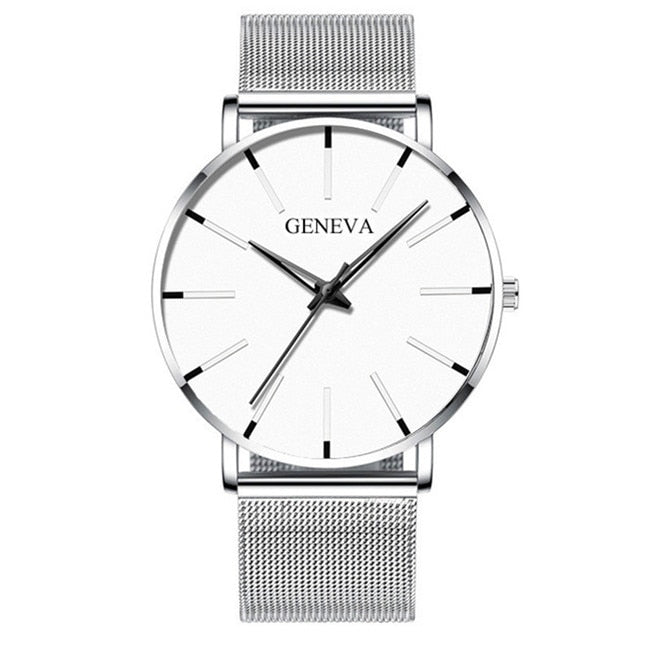 2023 Minimalist Men&#39;s Fashion Ultra Thin Watches Simple Men Business Stainless Steel Mesh Belt Quartz Watch relogio masculino