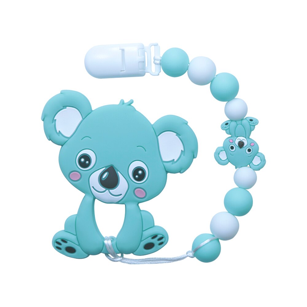 Joepada Baby Teething Necklace lovely Koala Owl Horse Cookies Baby Teether Molar Toy Gift Raccoon Food Grade Silicone Beads