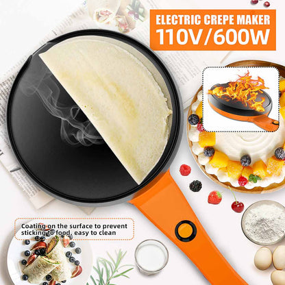 18cm Electric Crepe Maker Pizza Pancake Machine Non-Stick Griddle Baking Pan Cake Machine Kitchen Cooking Tools 110V US Plug