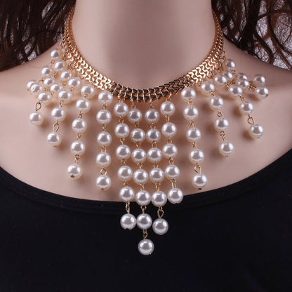 2021 Fashionable Women's Jewelry Neck Pendant Female Imitation Pearl Necklace Aesthetic Bead Necklace Jewelry Gifts for Women