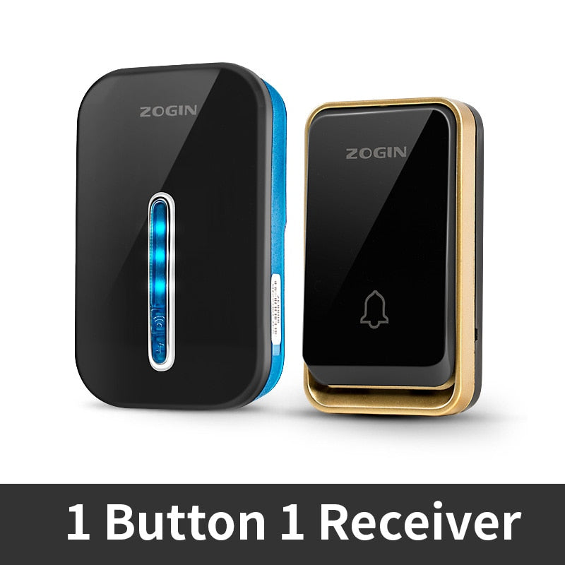 ZOGIN Wireless Doorbell Smart Door Bell Home Waterproof Cordless Ring Dong Chime House Call  110 240V timbre casa calling button