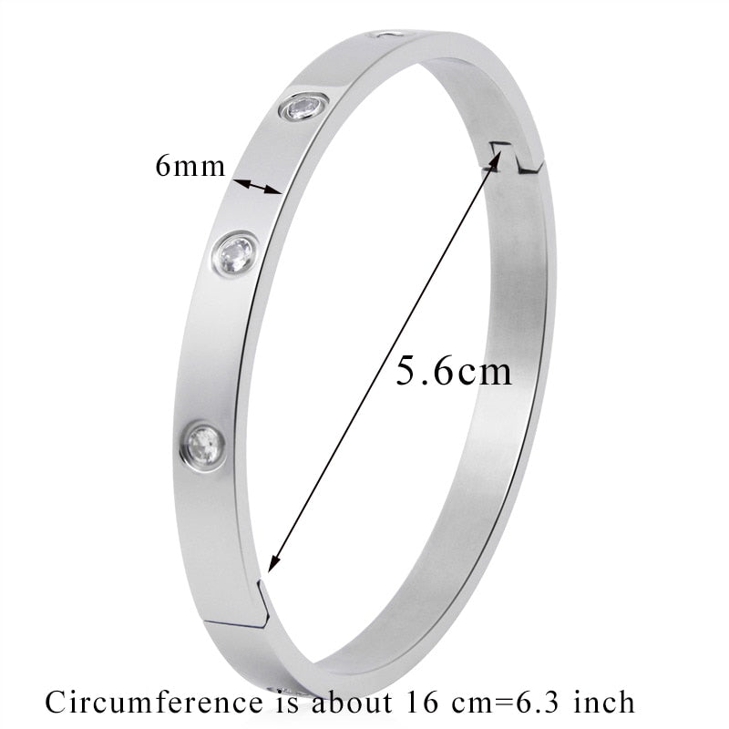 Beautiful Lovers Bracelets Woman Bracelets Stainless Steel Bangles and Bangles Cubic Zirconia Golden Woman Jewelry Gifts