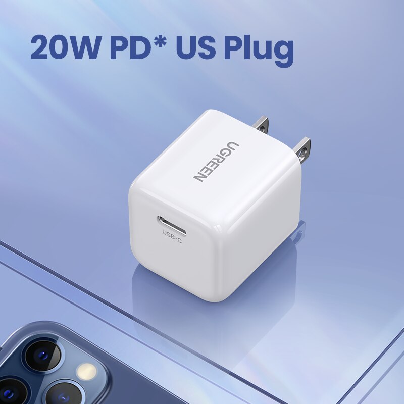 UGREEN PD Charger 20W USB C Charger for iPhone 13 12 11 Fast Charging USB Charger for Samsung S10 Xiaomi Mobile Phone Charger