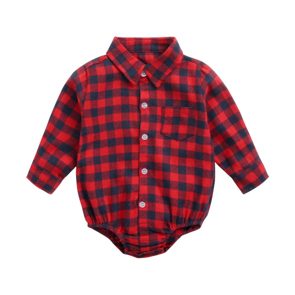 Sanlutoz Cotton Long Sleeve Baby Bodysuits Plaid Fashion Baby Boys Clothes Autumn Infants Baby Clothing