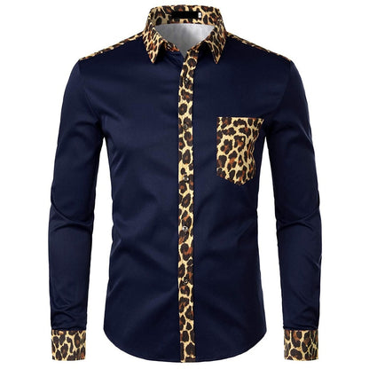 Dashiki African Mens Shirt Patchwork Pocket Africaine Print Shirt Men Ankara Style Long Sleeve Design Collar Mens Dress Shirts