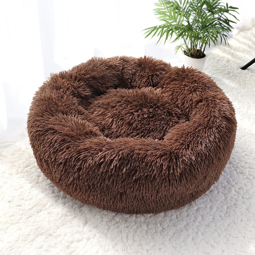 Super Soft Cat Bed House Warm Winter Cat Puppy Sleeping Beds Nest Long Plush Kitten Round Sofa Small Dogs Cat Kennel Anti Slip