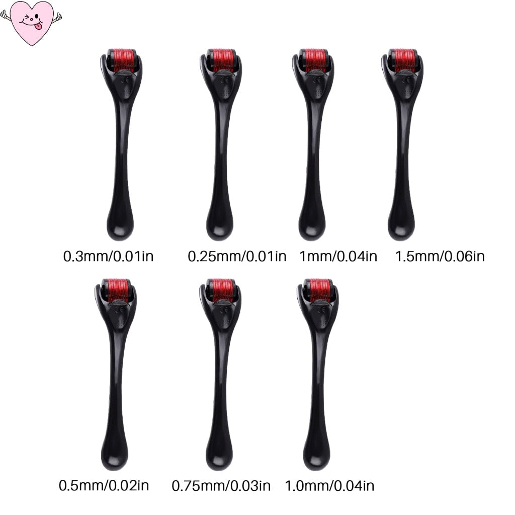 DRS 540 Beard Derma Roller Titanium for Hair Growth Mesoroller Face Machine Skin Care Black Microniddle Needle Roller