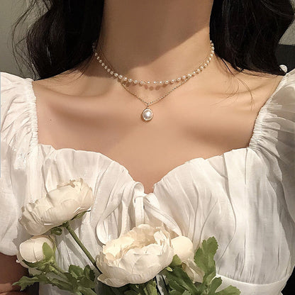 SUMENG 2023 New Beads Neck Chain Kpop Pearl Choker Necklace Gold Color Goth Chocker Jewelry On The Neck Pendant Collar For Women