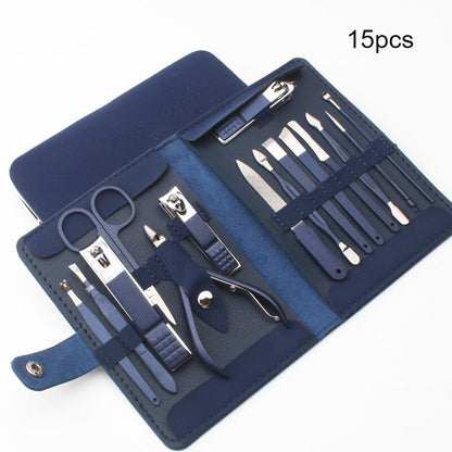 7-18pcs Stainless Steel Nail Clipper Kit Manicure Tools Fingertip Set Foot Scissors Nail Cutter Cuticle Scissors Pedicure Tool