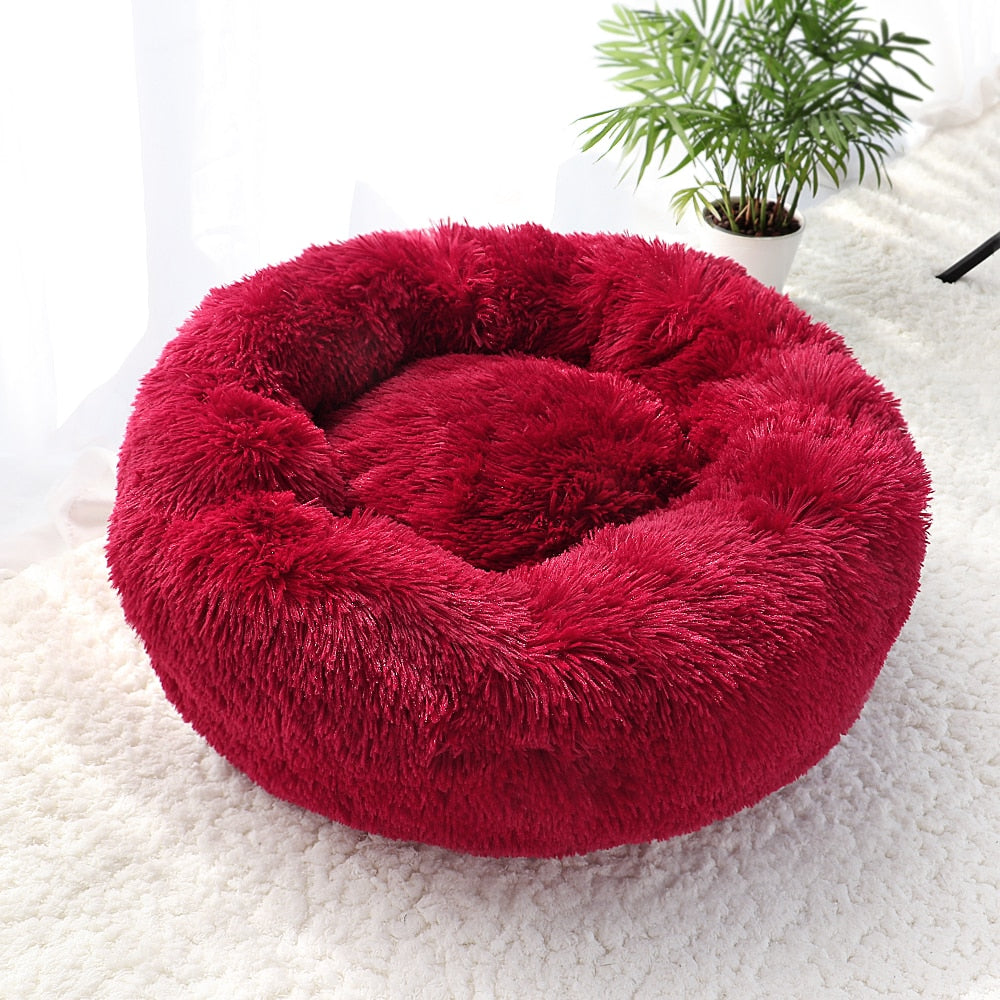 Super Soft Cat Bed House Warm Winter Cat Puppy Sleeping Beds Nest Long Plush Kitten Round Sofa Small Dogs Cat Kennel Anti Slip