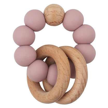 Baby Health Nursing Bracelets Teether Baby Toys Silicone Beads Wooden Ring Teething Wood Rattles Fidget Toys Newborn Accessories