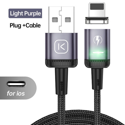 KUULAA-Cable USB magnético LED 3A de carga rápida tipo C, cargador magnético, Cable Micro USB para iPhone, xiaomi, poco y samsung