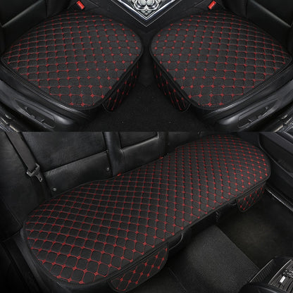 Flax Car Seat Cover Front Rear Linen Fabric Cushion Breathable Protector Mat Pad Universal Auto Interior Styling Truck SUV Van