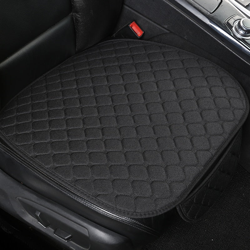 Flax Car Seat Cover Front Rear Linen Fabric Cushion Breathable Protector Mat Pad Universal Auto Interior Styling Truck SUV Van