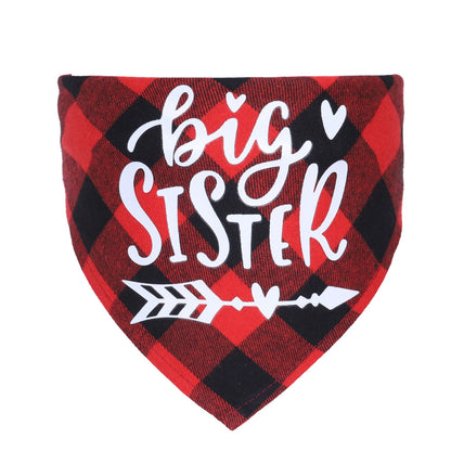 Big Brother Plaid Dog Bandana Pregnancy Announcement Dog Bandana Gender Reveal Photo Prop Pet Scarf Accessories Pet Scarves