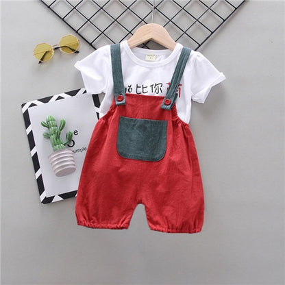 Lawadka Baby Boy Clothing Sets Infants Newborn Boy Clothes Shorts Sleeve Tops Overalls 2Pcs Outfits Summer Cartoon Clothing 2020