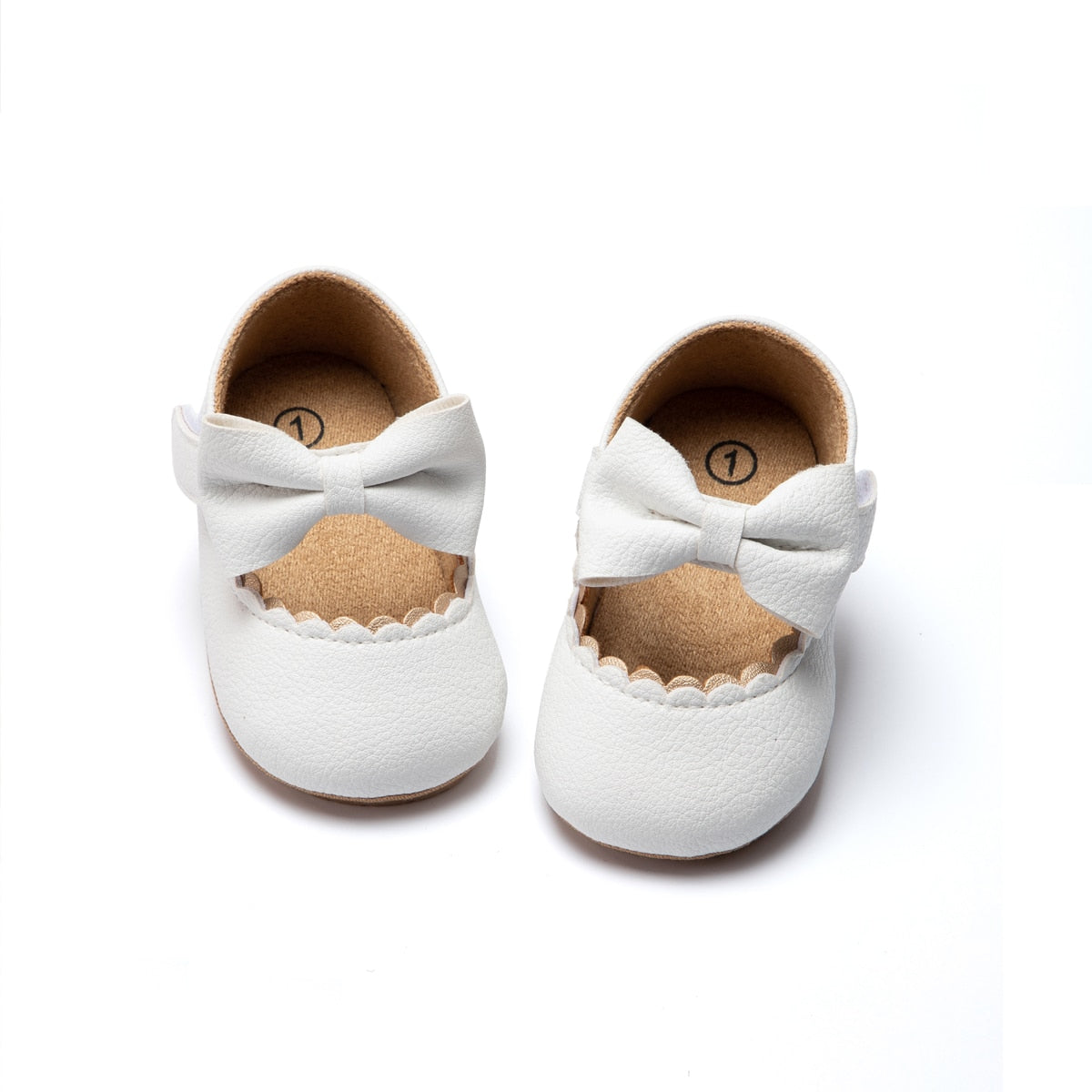 KIDSUN Baby Casual Shoes Infant Toddler Bowknot Non-slip Rubber Soft-Sole Flat PU First Walker Newborn Bow Decor Mary Janes