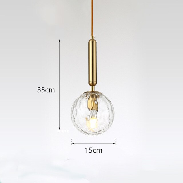 Nordic Led Pendant Lights Glass Ball for Bedroom Bar Pendente iluminação Black Gold Globe Hanglamp Modern Pendant Ceiling Lamp