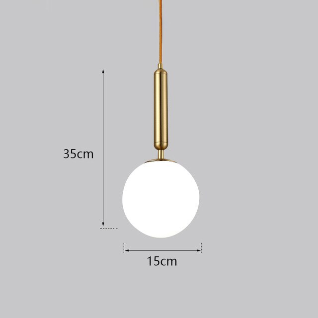 Nordic Led Pendant Lights Glass Ball for Bedroom Bar Pendente iluminação Black Gold Globe Hanglamp Modern Pendant Ceiling Lamp