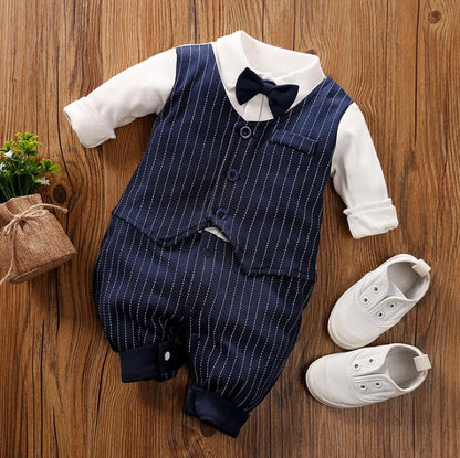 Newborn -2 Y Romper Gentleman Long Sleeve Outfits Cotton Baby Boy Clothes Toddler Costume Jumpsuits For 0-24M birthday party