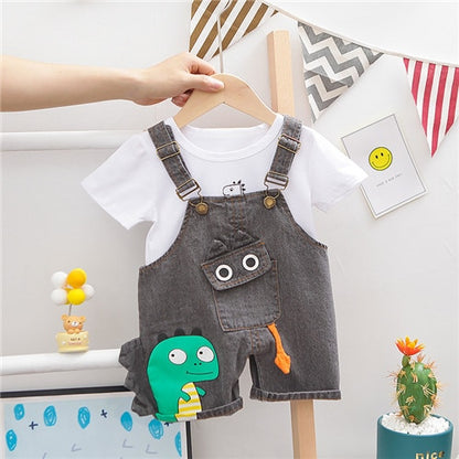 Lawadka Baby Boy Clothing Sets Infants Newborn Boy Clothes Shorts Sleeve Tops Overalls 2Pcs Outfits Summer Cartoon Clothing 2020