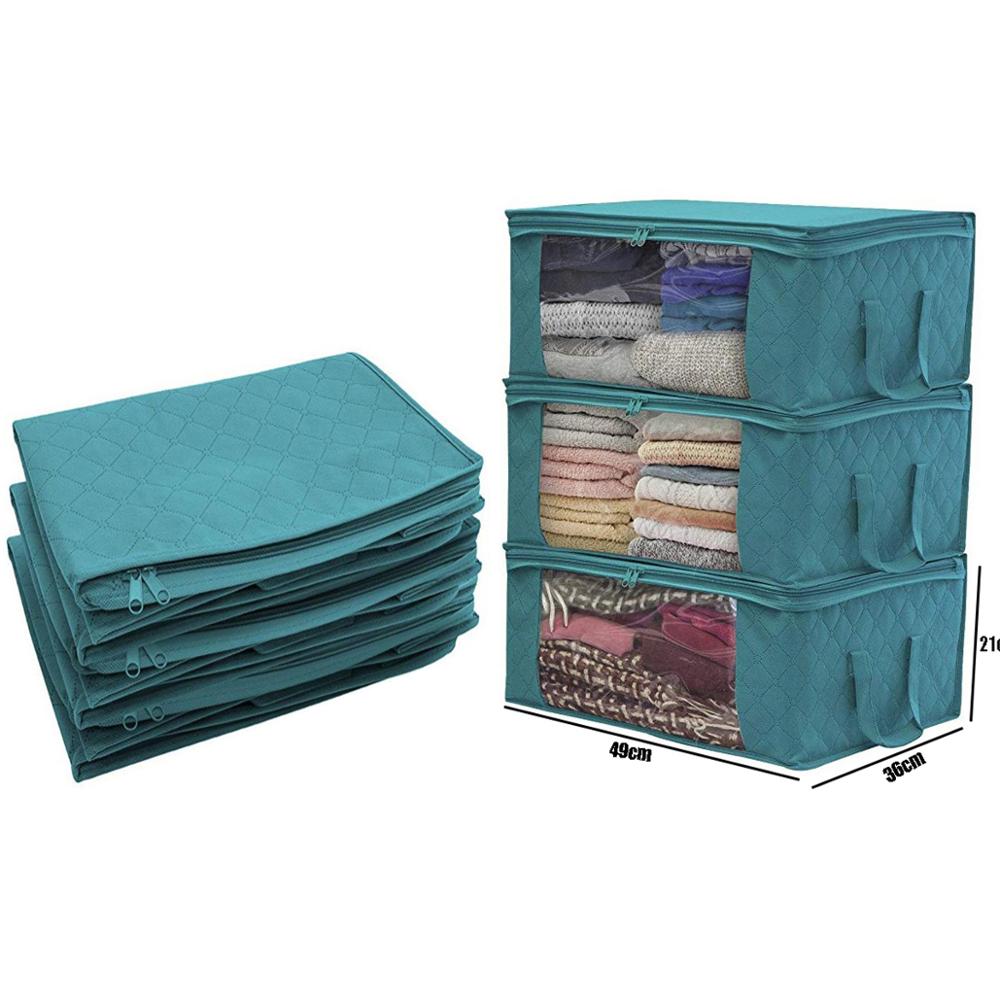 Quilt Storage Bag With Lid,Foldable Dust-Proof Storage Box,Large-Capacity Storage Bag For Clothes,Closet And Under-Bed Storage