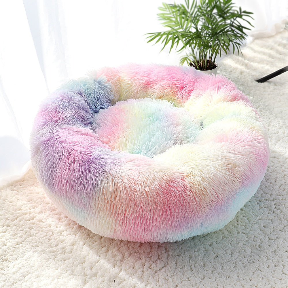 Super Soft Cat Bed House Warm Winter Cat Puppy Sleeping Beds Nest Long Plush Kitten Round Sofa Small Dogs Cat Kennel Anti Slip