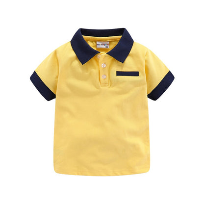 Mudkingdom Fashion Boys Polo Shirts Solid Cotton Car Lapel Short Sleeve Little Boy Clothes Casual Toddler Summer Tops Kids Wear