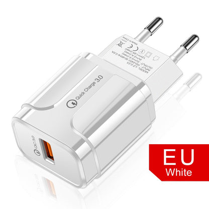 OLAF 18W Quick Charge 3.0 USB Charger EU US 5V 3A Fast Charging Adapter Mobile Phone Charger For iphone Huawei Samsung Xiaomi LG