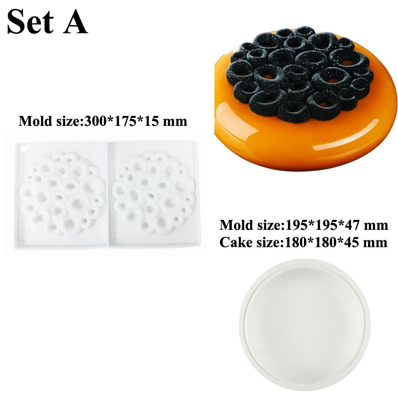 SHENHONG Non-Stick Silicone Cake Molds Mousse Bakeware Set Party Dessert Baking Moulds Pastry Decorating Tools Kitchen Utensil