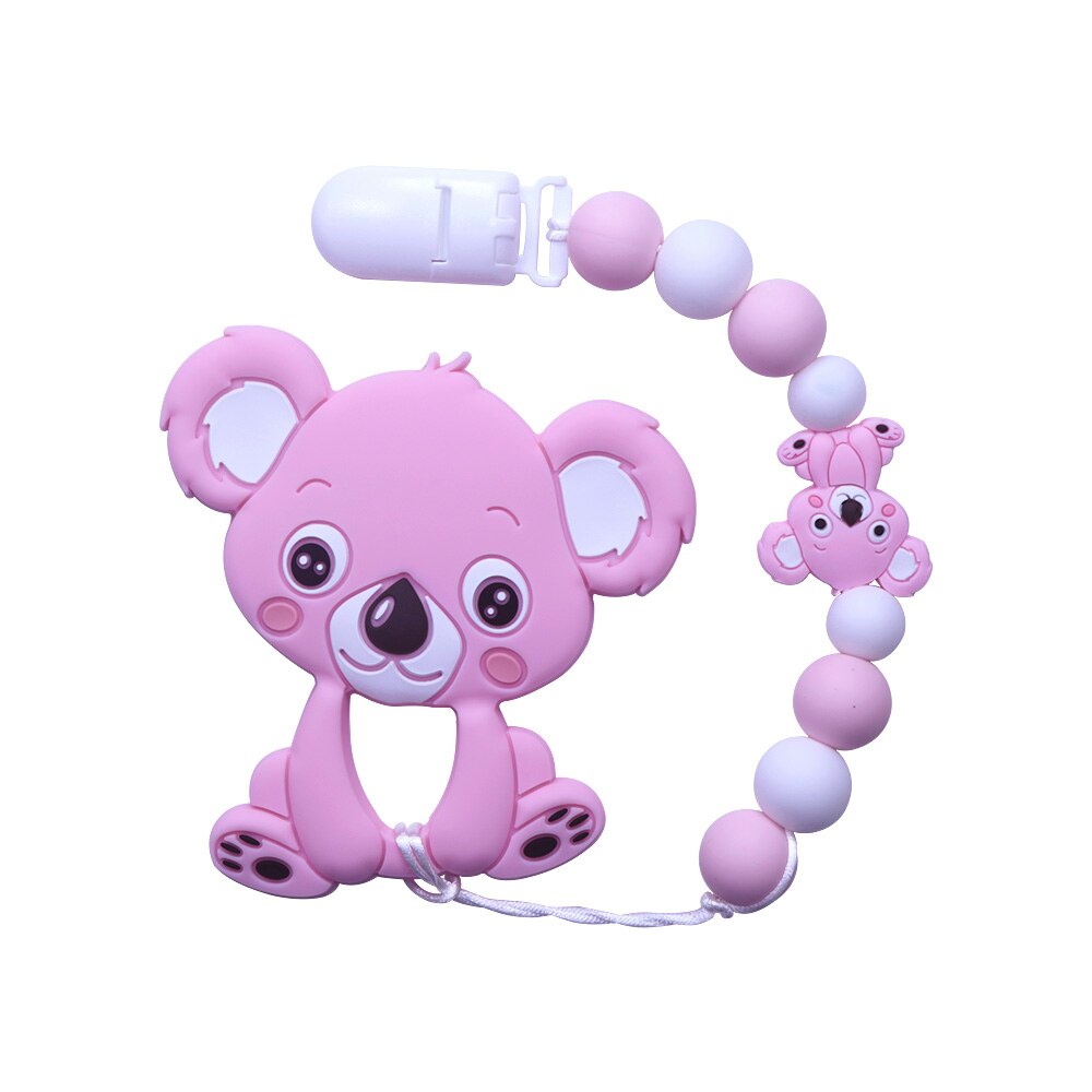 Joepada Baby Teething Necklace lovely Koala Owl Horse Cookies Baby Teether Molar Toy Gift Raccoon Food Grade Silicone Beads